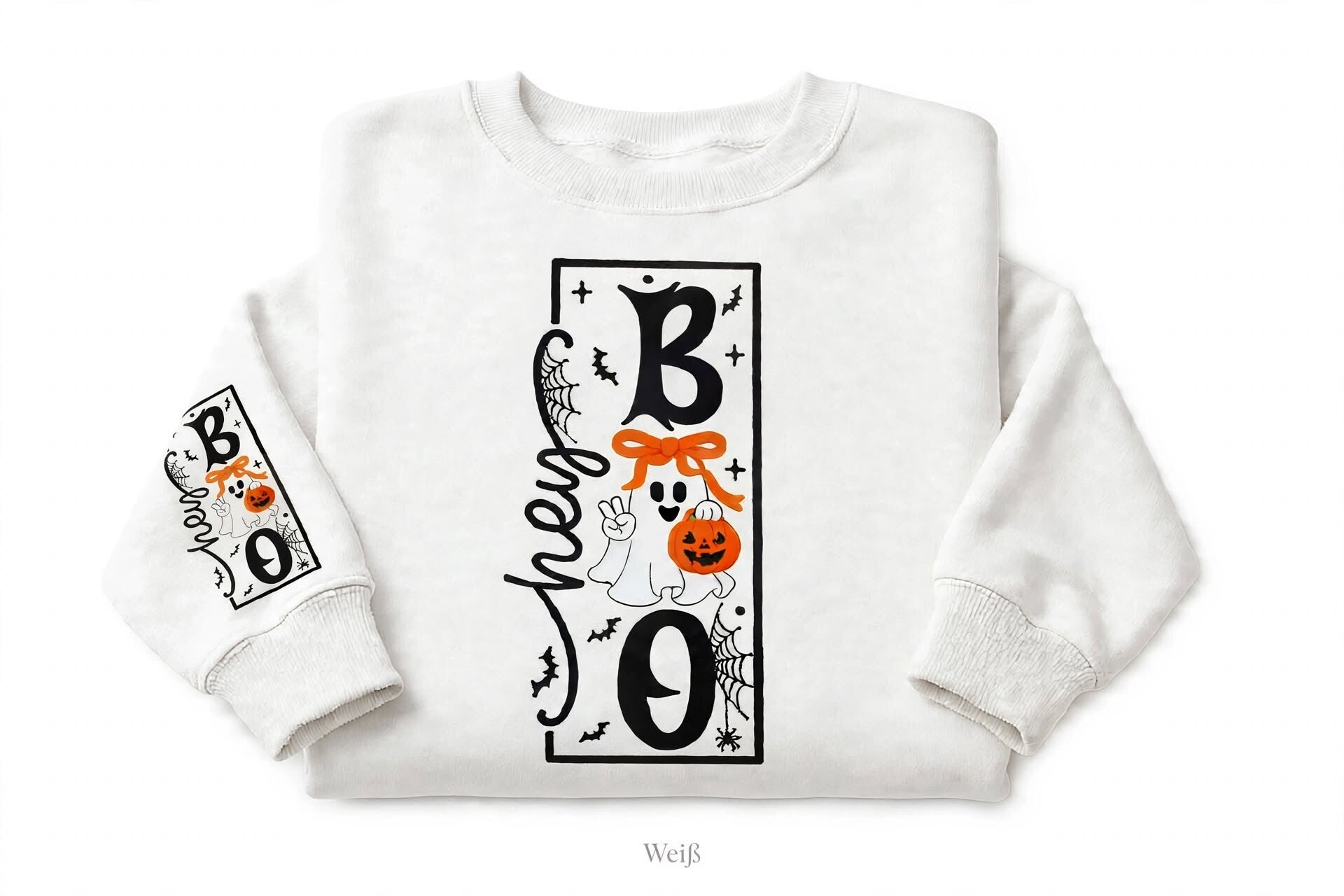 Halloween Sweatshirt Damen -Katze Kürbis-
