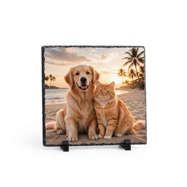 Personalisierte Schieferplatte quadratisch – 20x20 cm