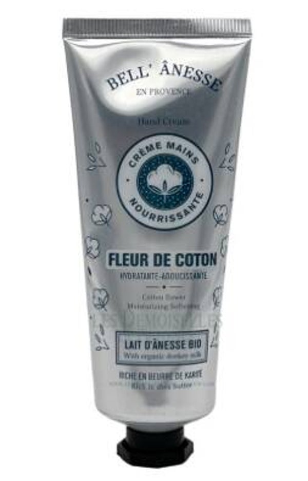 Crème de main 75ml au lait d'ânesse Fleur de coton