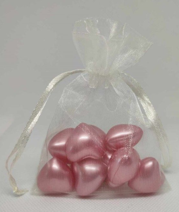 Perles cœur de bain Rose