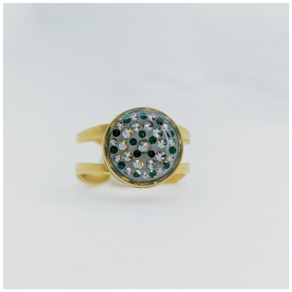🔹Bague "Ronde d'émeraude & diamants"