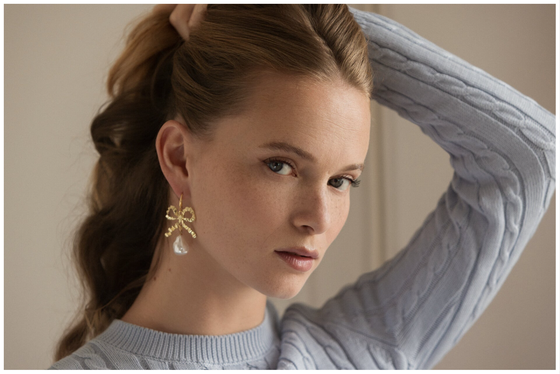 🔹Boucles d'Oreille "Ruban & perles"