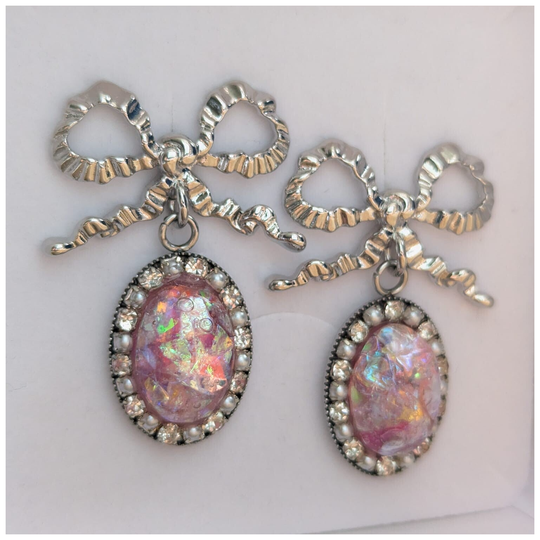 🔹Boucles d'Oreille "Trianon" - Modèle Rose & argent