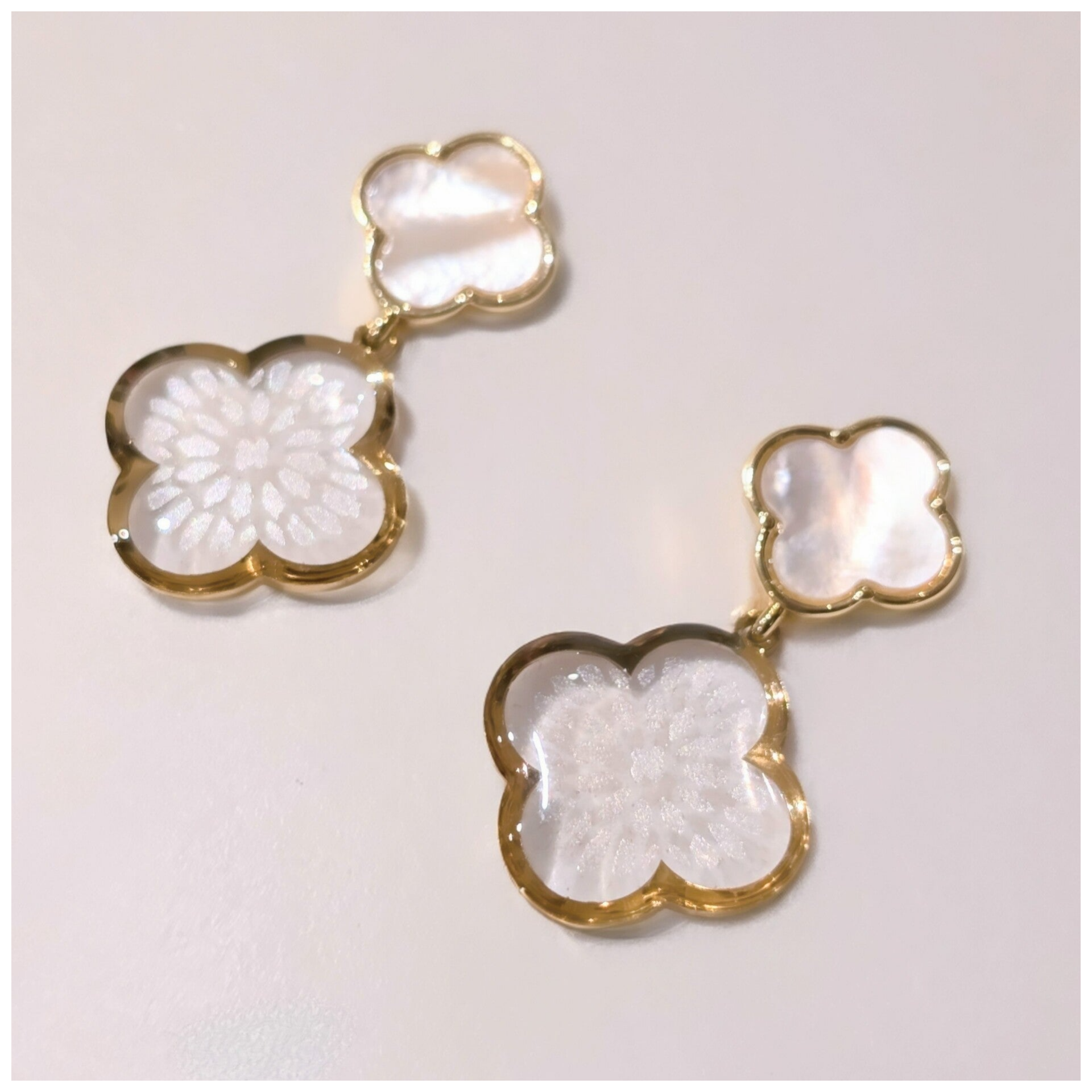 🔹"MaDame & M" - Double quadrilobe Or