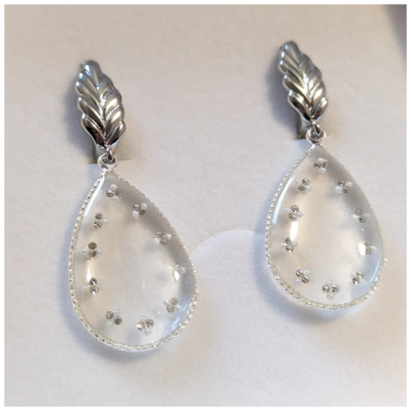 🔹Boucles d'oreilles "Joséphine" - modèle platine