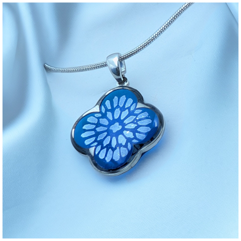 🔹Pendentif quadrilobe "MaDame & M" - modèle argent