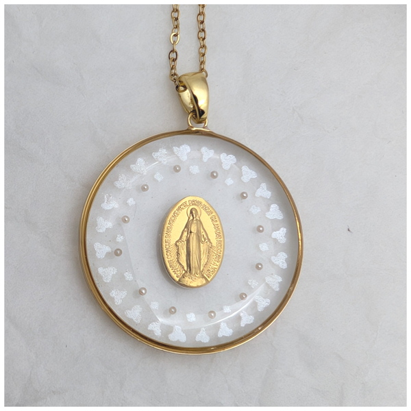 🔹Médaillon "Rose Mystique" - Perles