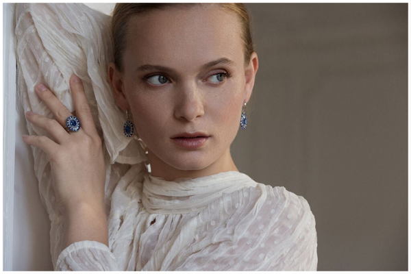 🔹Bague "Kate" - Bleu royal (modèle ovale argent)