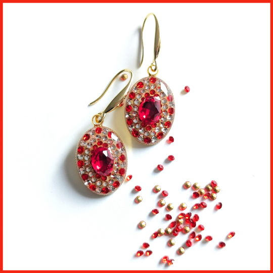 🔹Boucles d'Oreilles "Kate" - modèle Rouge