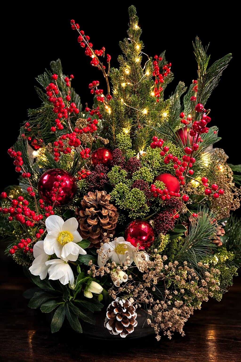 Pflanzschale - Weihnachten mit kleinem Christbaum und Lichterkette - PS 4