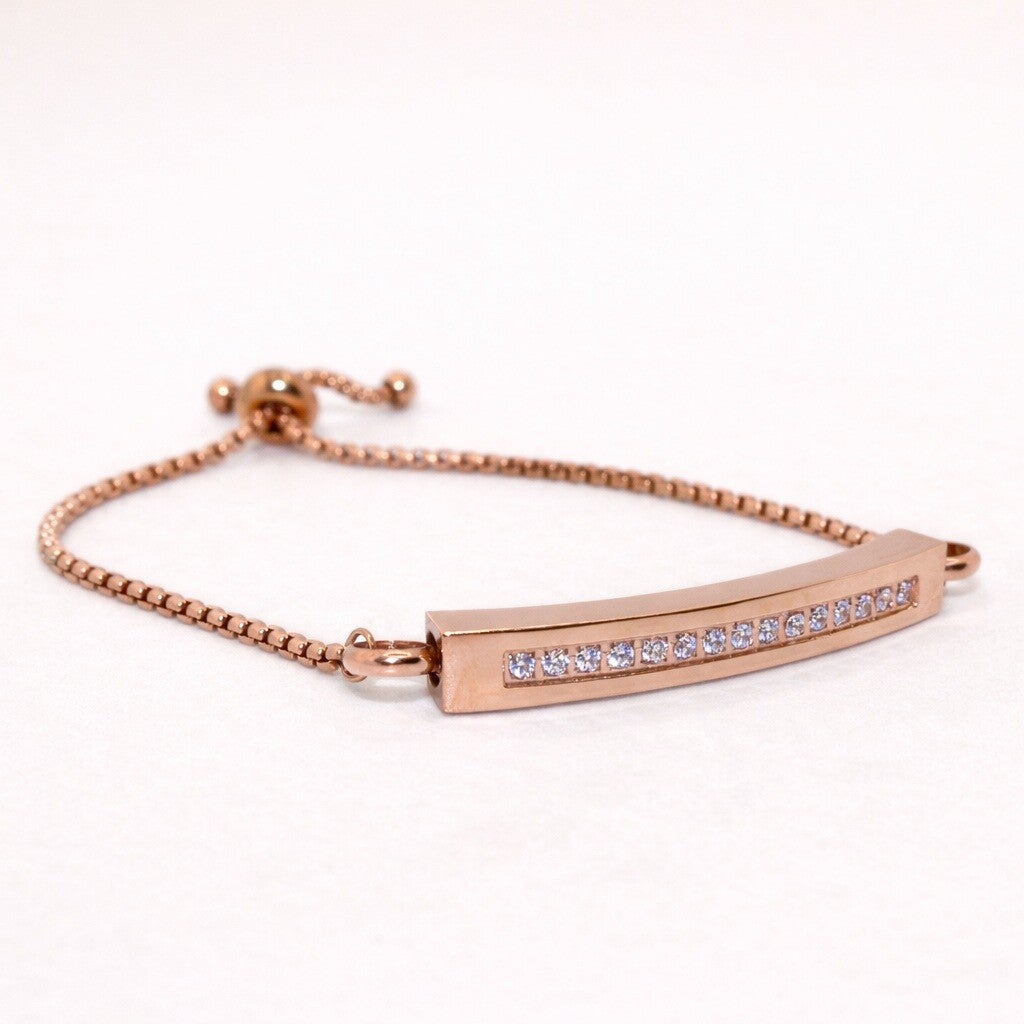 Asarmband - Zirkonia armband - Rosékleurig