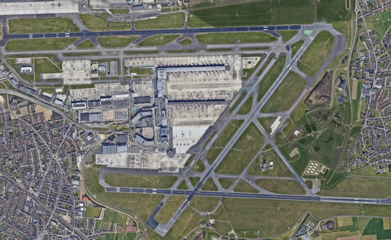 Satellite image of Brussels Airport