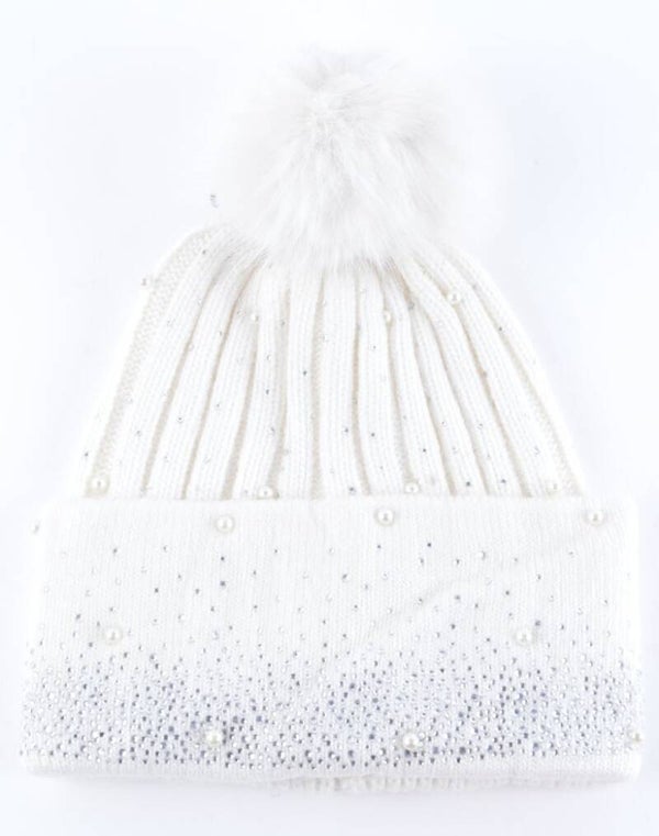 Strassteen muts Wit