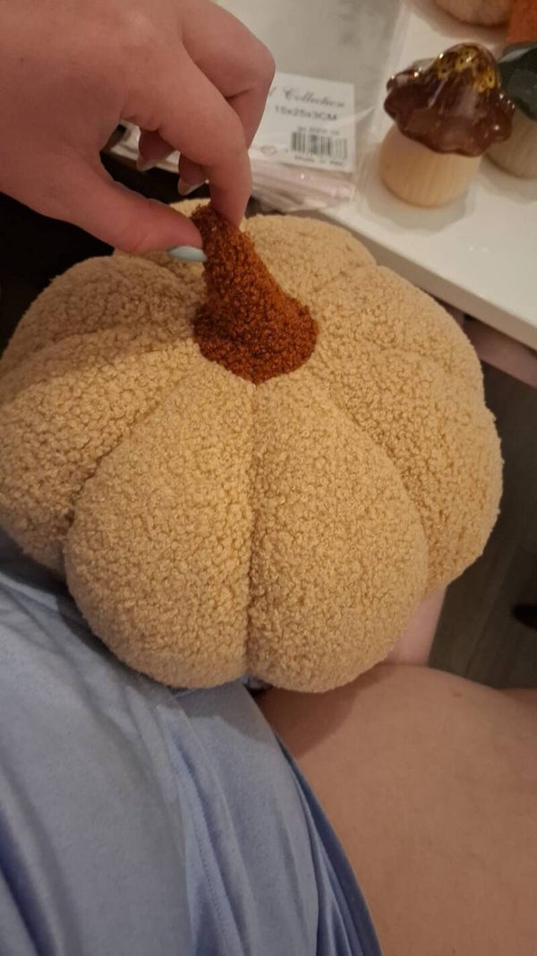 Pompoen kussen beige