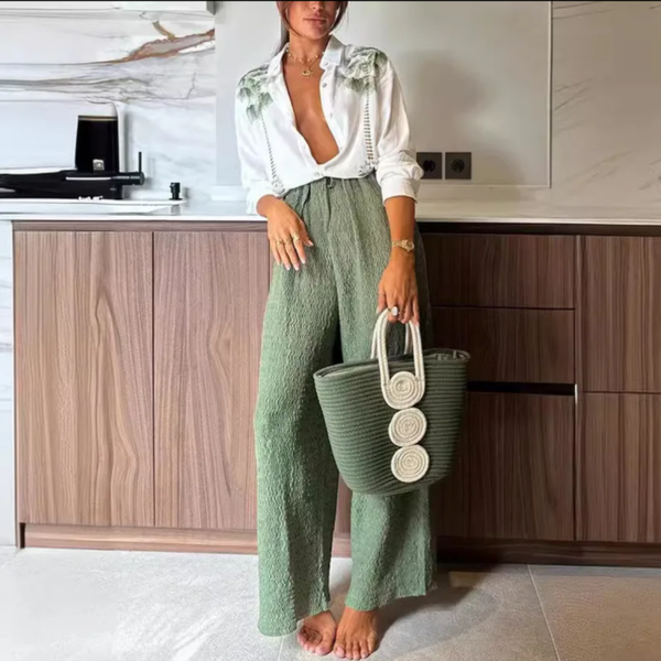 Stylvol en toch lekker hedendaags setje wit/ groen