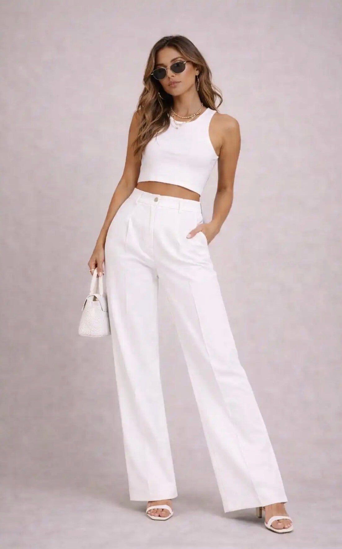 Witte broek los model