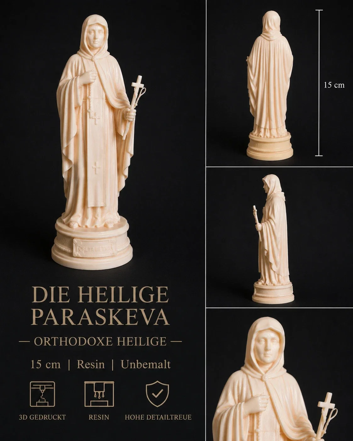 Heilige Paraskeva Petka Orthodoxe Statue 15 cm 3D Druck Figur