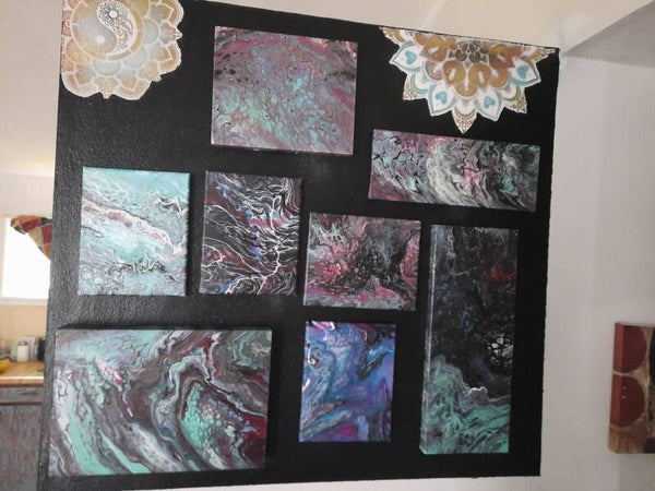 8 "Sea series" acrylic paintings