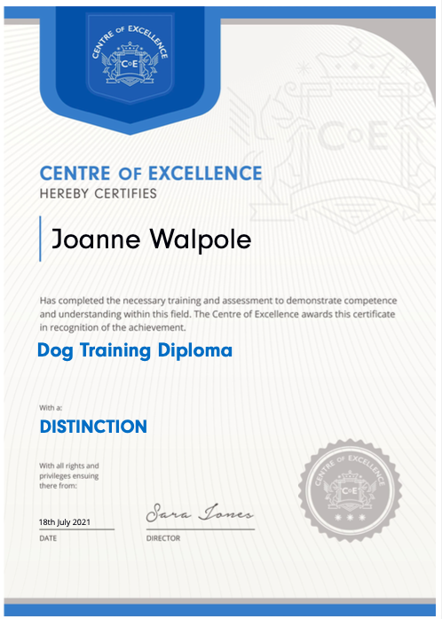 Dog training Diploma/Jo's Pet Services
