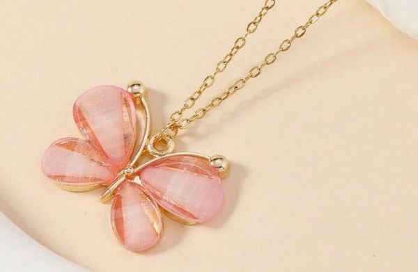 Vlinder Ketting – Iriserend Roze