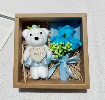 Beer Roos Zeepbloem blauw “Liefdevol Licht”