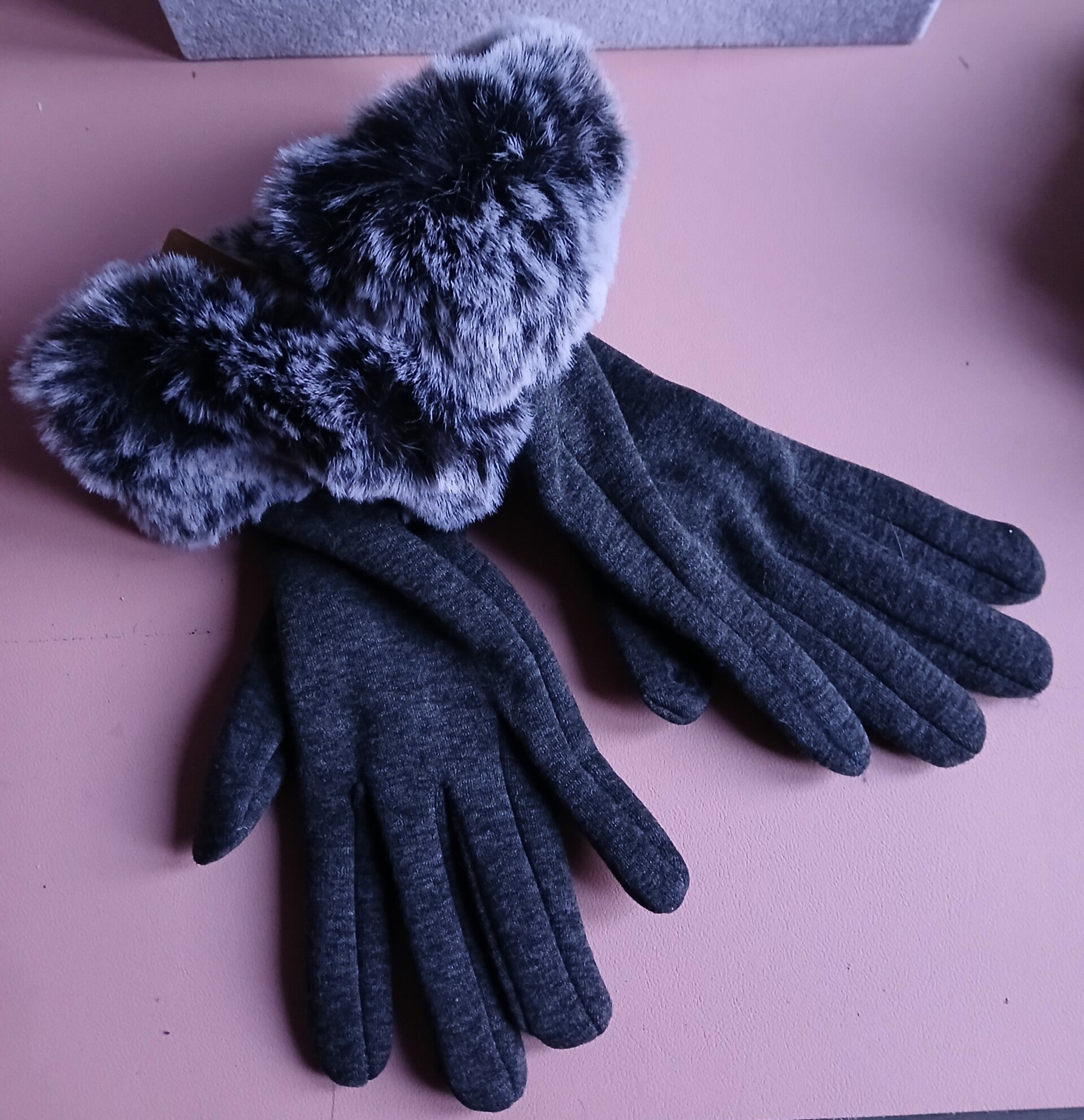 Winterse Luxe Handschoenen met Faux Fur Cuff – Antracietgrijs