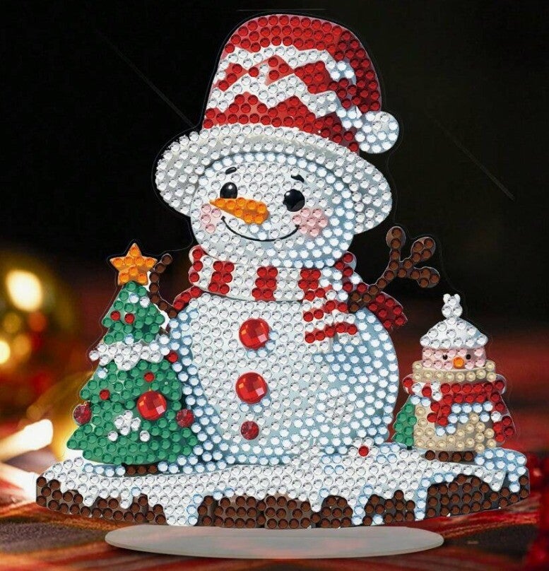 Acryl Diamant Schilderij Kerst Sneeuwman Display
