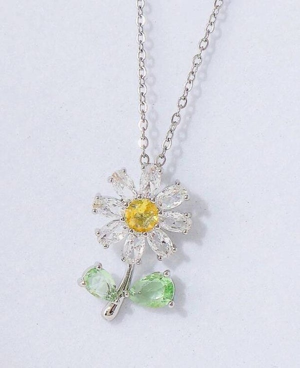 Verfijnde Halsketting met Zirconia Madelief zilver