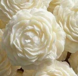 Pioenroos geurkaars wit