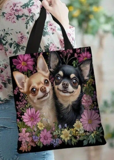 Tote Bag “Chihuahua Bloemenpracht”