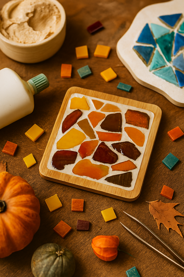 Vierkante Mozaïek Onderzetter – 8 cm