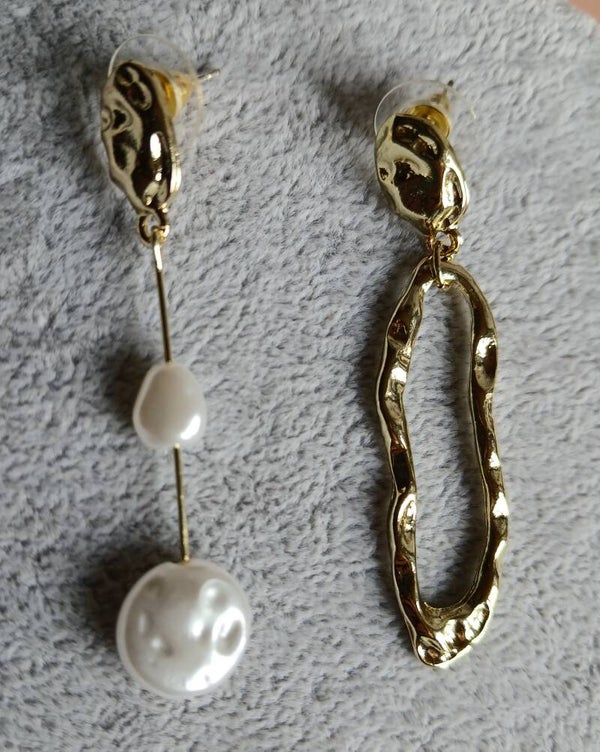 Asymmetrische oorbellen - Goud