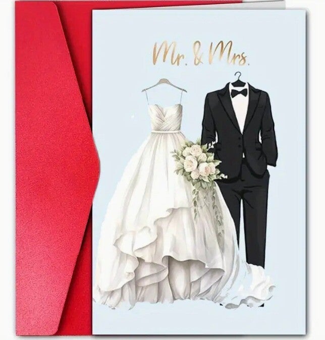 Huwelijkskaart "Mr. & Mrs. – Klassiek Bruidspaar"