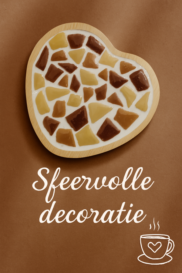 Houten Hart Mozaïek Onderzetter