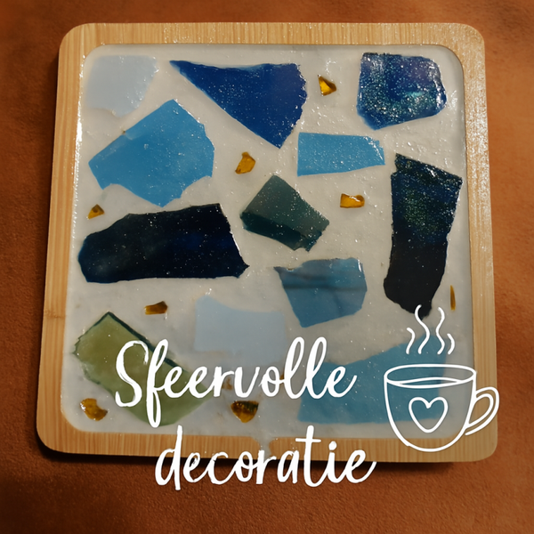 Vierkante Mozaïek Onderzetter – 9 cm