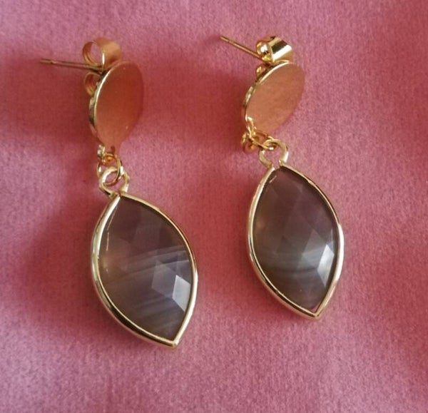 RVS Oorbellen – Marquise Noir