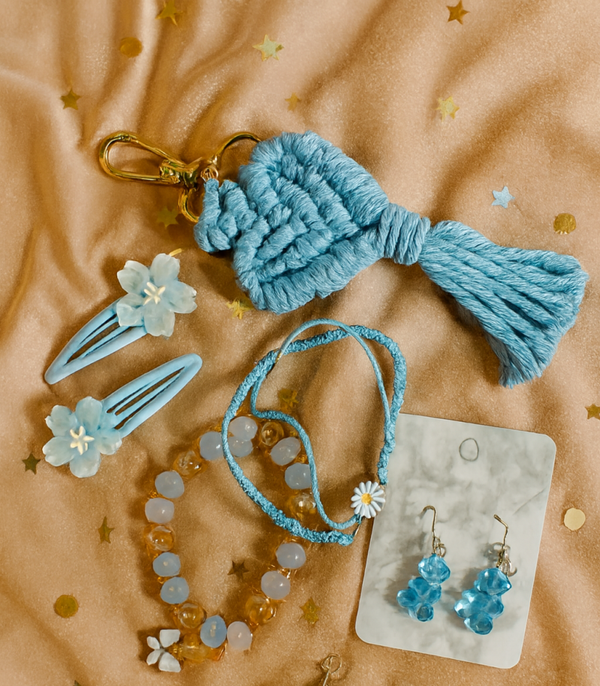Accessoireset – Blue & Gold Sparkle