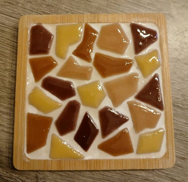 Vierkante Mozaïek Onderzetter – 8 cm