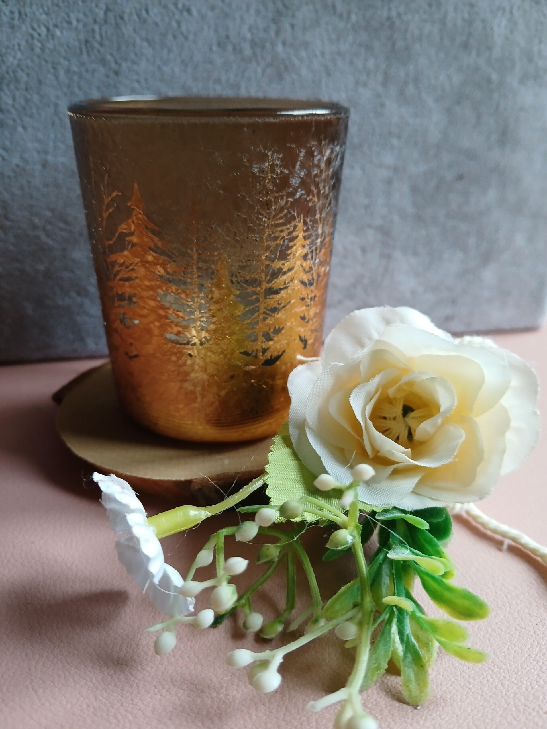 Windlicht met bloemversiering