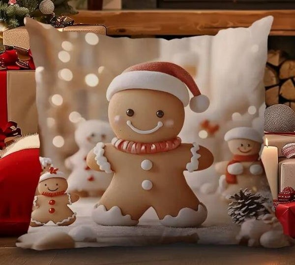 Kerst Kussenhoes – Gingerbread Fun 2 stuks