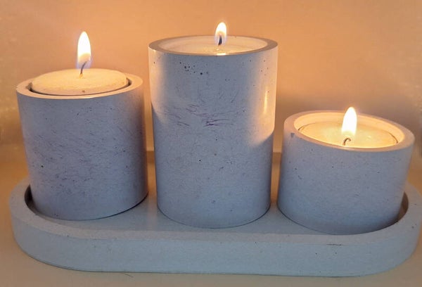 3 kaarsjes met plateau