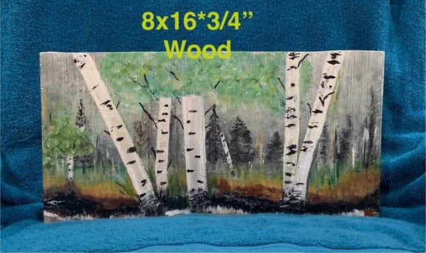 Wood art-birch in the fall