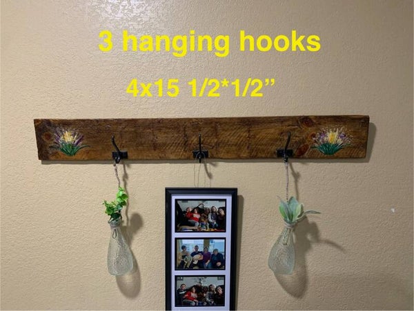 Wood art-painted coat/anything hanger-if you would like the glass vases-I’ll include.