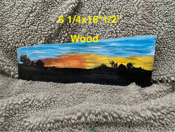 Wood painting-The beauty of a South Dakota Sunset