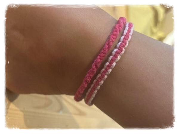 Macramé-bandjes, handgeknoopt. Set van 2!