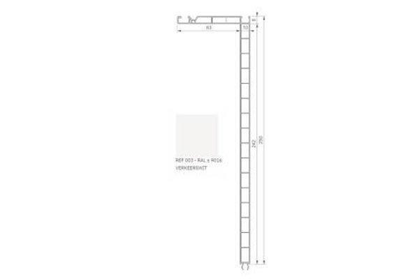 Deceuninck pvc kassement 25cm - 6m lengte