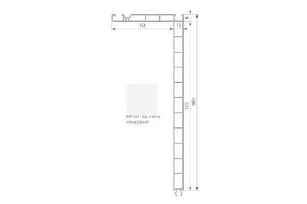 Deceuninck pvc kassement 18cm - 6m lengte