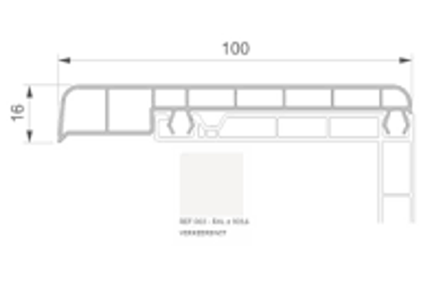 Deceuninck muurlijst 100mm - 6m lengte