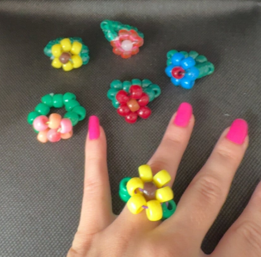 Kandi flower rings