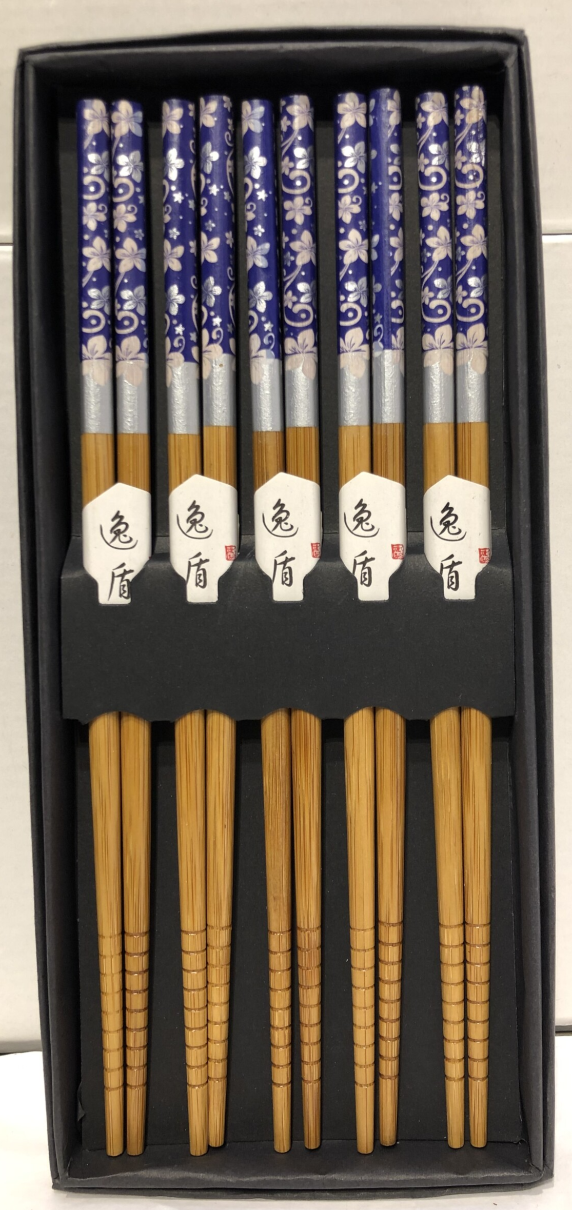 Eetstokjes - Bloemetjes  Blauw